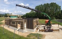 crèche ossature bois préfabriquée levage caissons de toiture ain 01